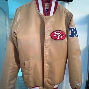 Gold 49ers Starter Jacket Size: Small